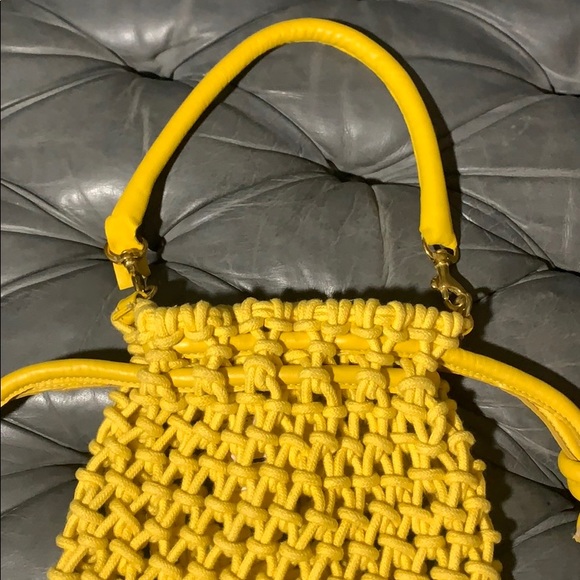 Clare V. yellow sandy drawstring bag rope anthropo - Picture 5 of 6